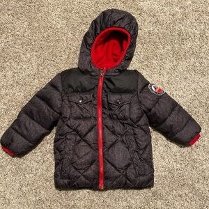 Snozu Black and Red Kids Puffer Jacket
